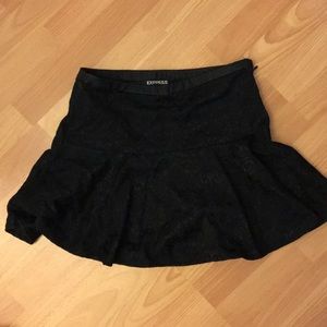 Express Black Printed Skirt